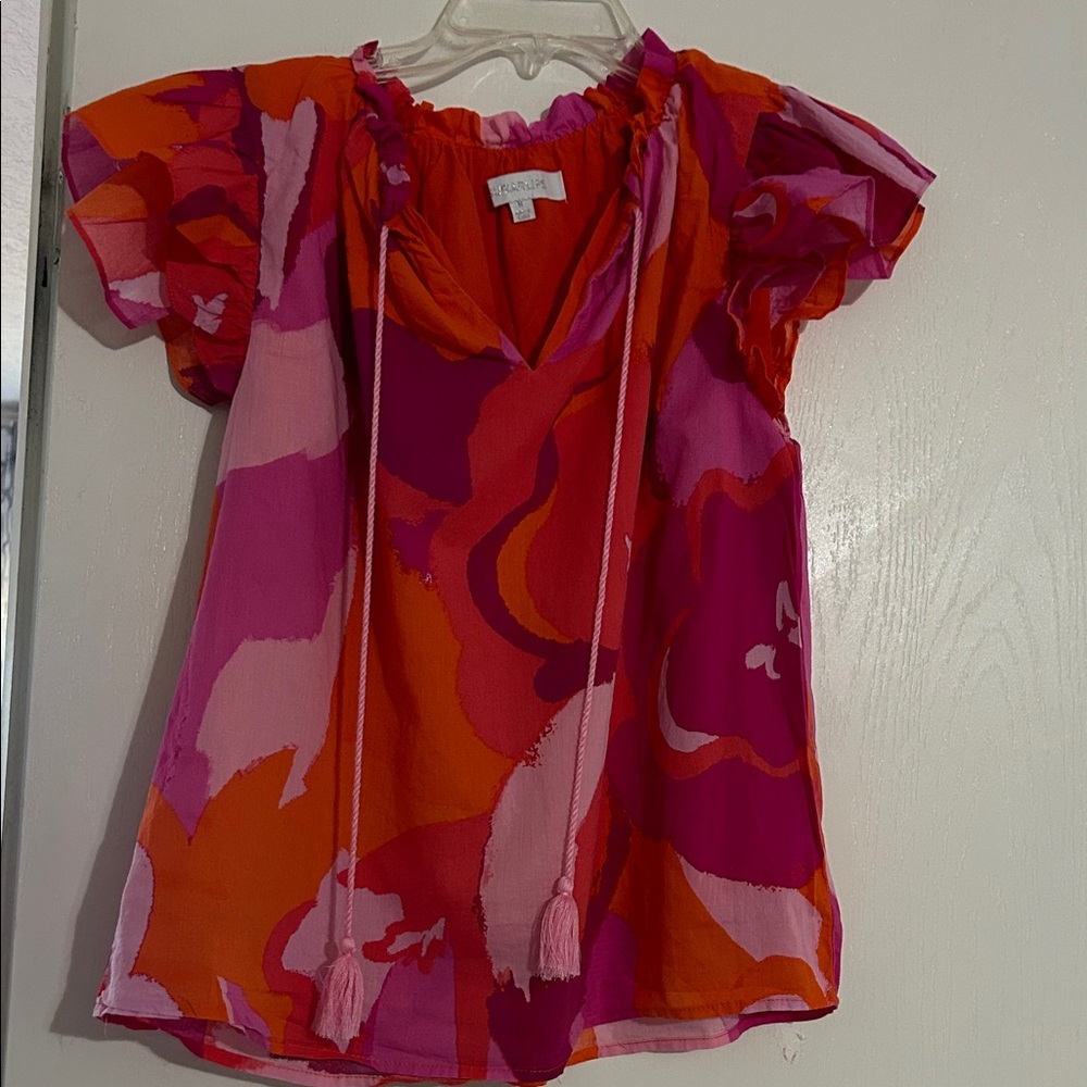 Sugarlips Vibrant Pink and Orange Blouse